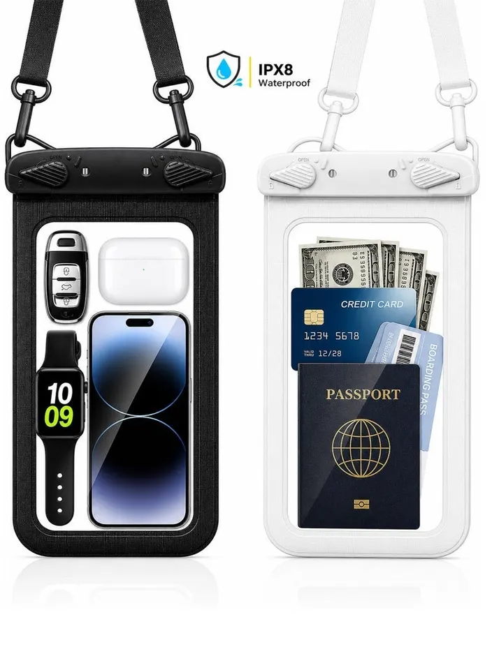 2-Pack Large Waterproof Phone Pouch
