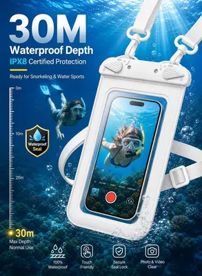 2-Pack Large Waterproof Phone Pouch — 2