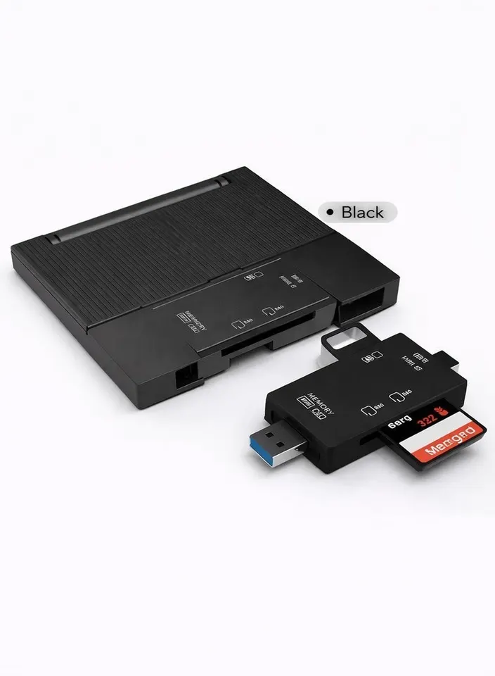 7-in-1 USB-C Card Reader · Black