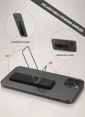 Ultra-Slim Phone Grip & Stand · Black — 3