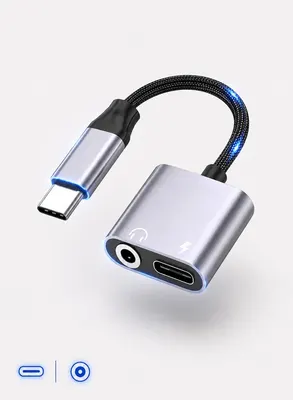 محول USB-C إلى 3.5 مم مع شحن PD بقدرة 60W