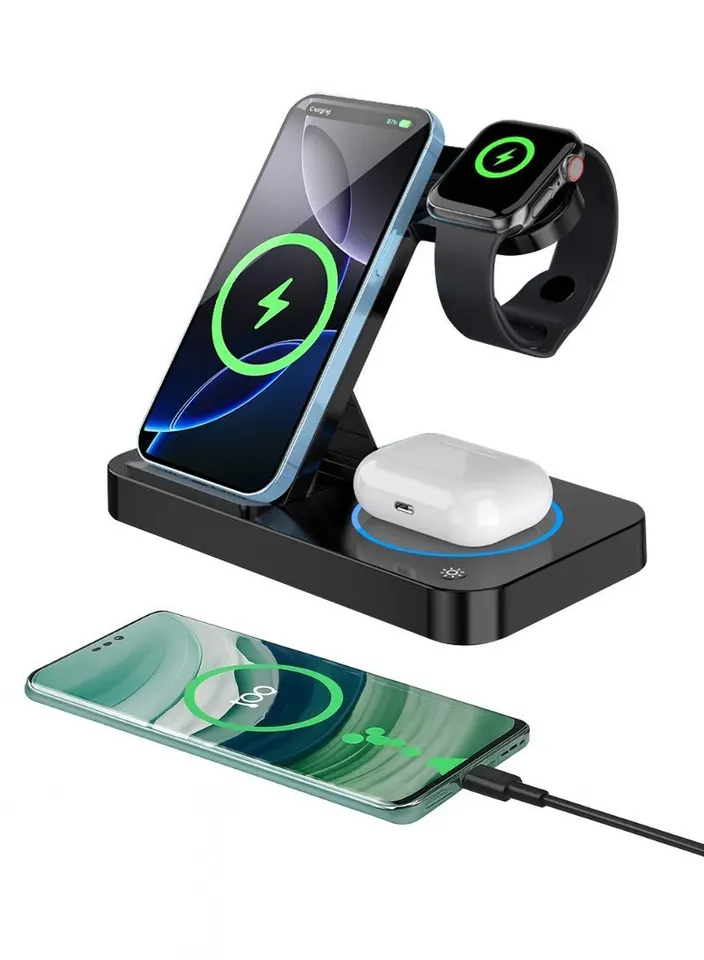 15W 4-in-1 Foldable Wireless Charging Station