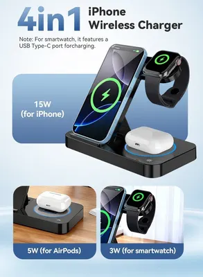 15W 4-in-1 Foldable Wireless Charging Station — 2