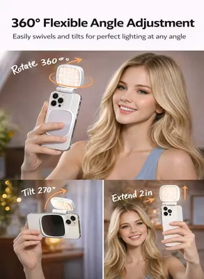 Magnetic Selfie Light with Mirror — 2