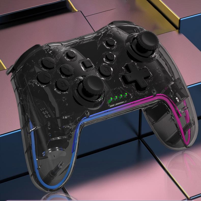 NEYECAM Switch Pro Wireless Controller with RGB Lighting Turbo Function Motion Sensor and One Key Wake Compatible with Nintendo Switch