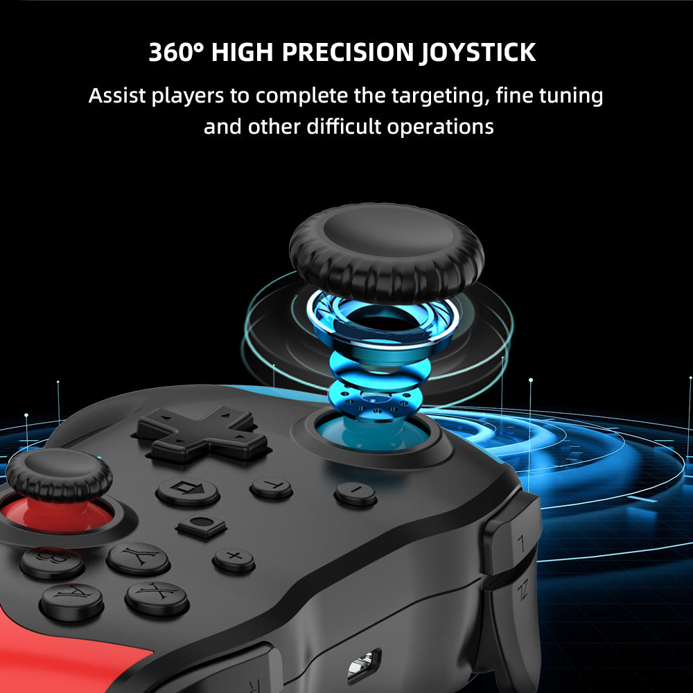 NEYECAM Bluetooth 4.0 Wireless Game Controller for Nintendo Switch / PC / Android – Turbo, Vibration, 6-Axis Gyro, Type-C Charging