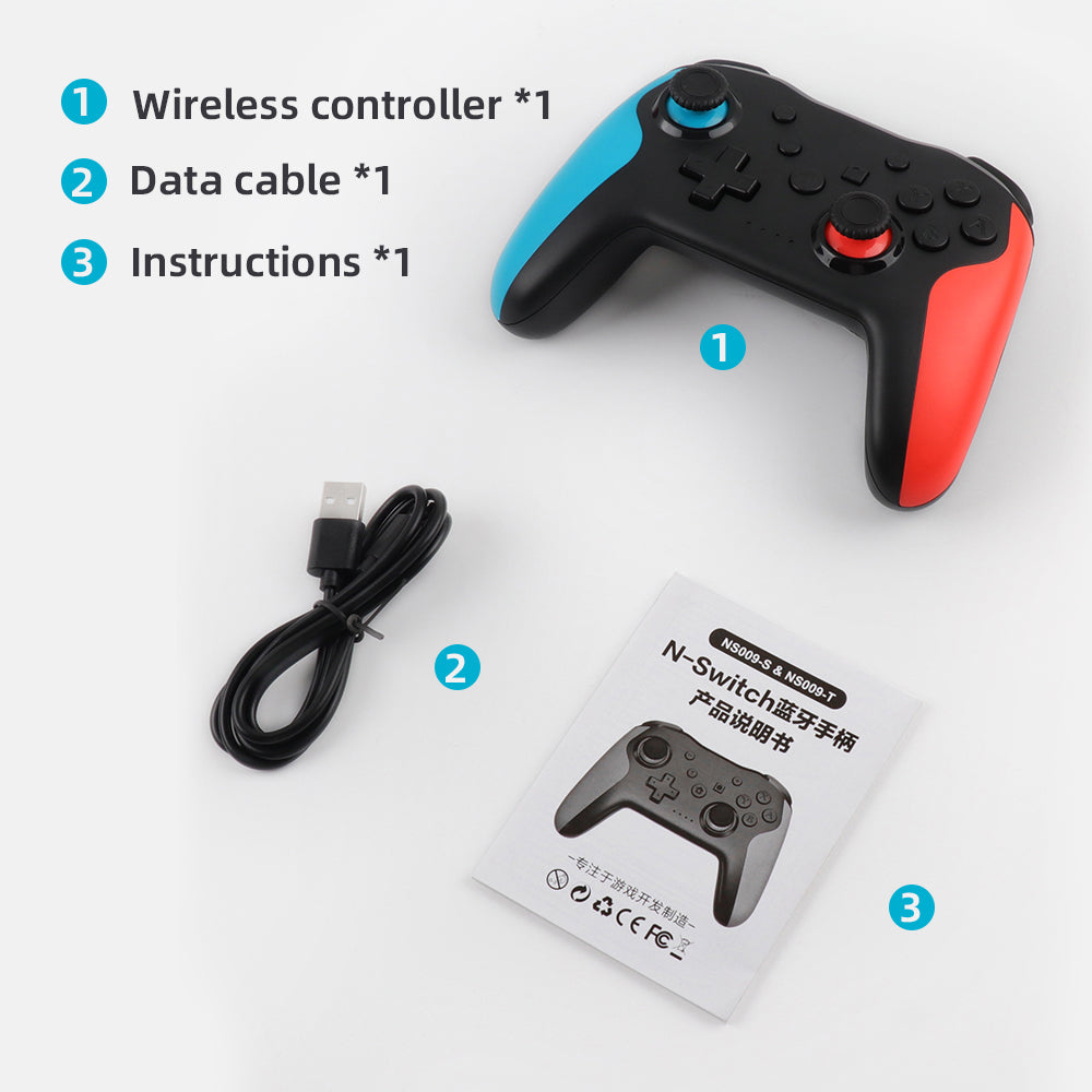 NEYECAM Bluetooth 4.0 Wireless Game Controller for Nintendo Switch / PC / Android – Turbo, Vibration, 6-Axis Gyro, Type-C Charging