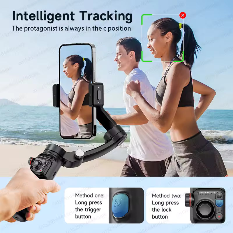 TOKQI-M02 Three-Axis Smart  Detachable Remote Control  AI Stabilizer