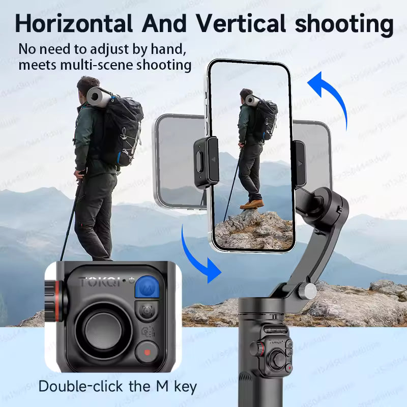 TOKQI-M02 Three-Axis Smart  Detachable Remote Control  AI Stabilizer