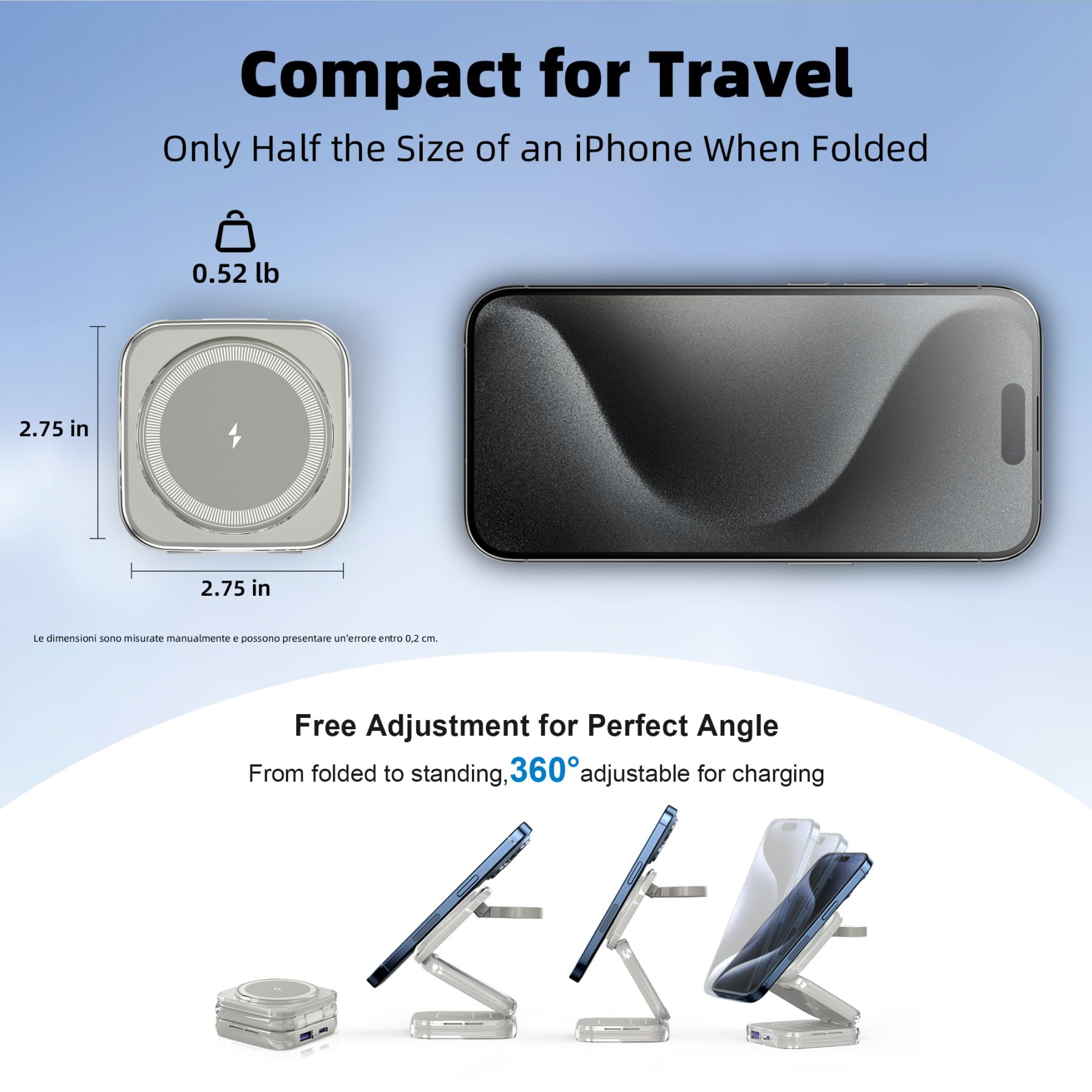 W7 Flip 5-in-1 Wireless Charger for Magsafe, Portable Charging Station, with 35W Adapter - TiCrystal